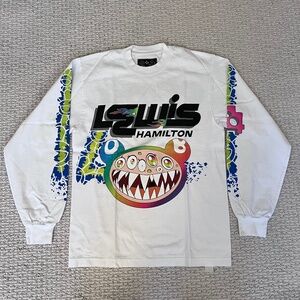 +44, Lewis Hamilton x Murakami Collab, Flame Out Long Sleeve in White